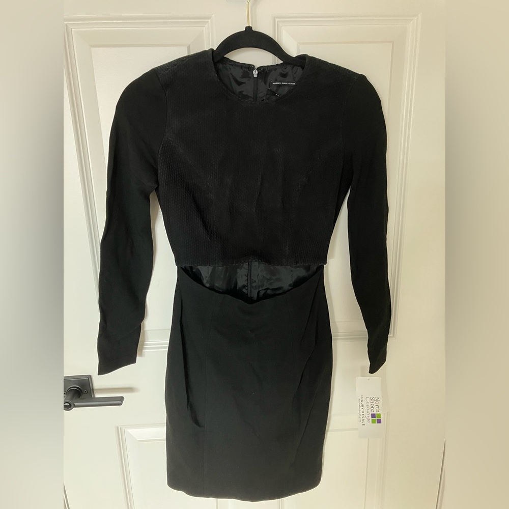 Andrew Marc x Richard Chai Cutout Black Mini Dress